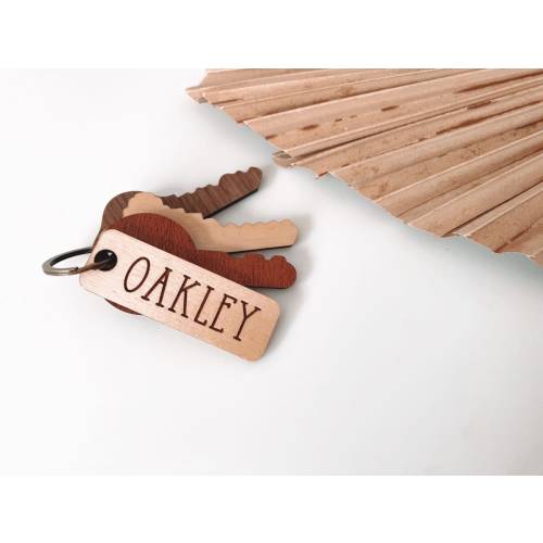 Montessori Toy, Wood Baby Keys, Wooden Baby Toys, Toddler Keys, Wood Keychain