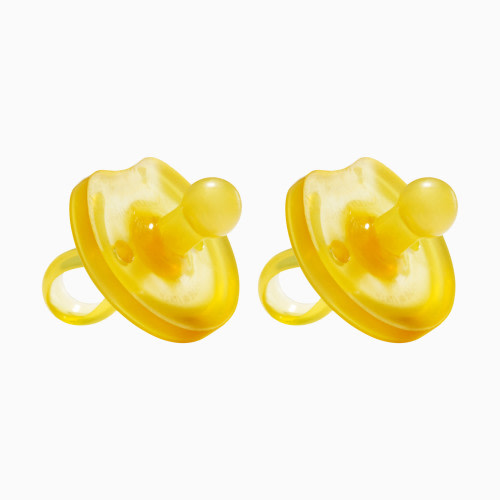 Butterfly Rounded Natural Rubber Pacifier - Natural