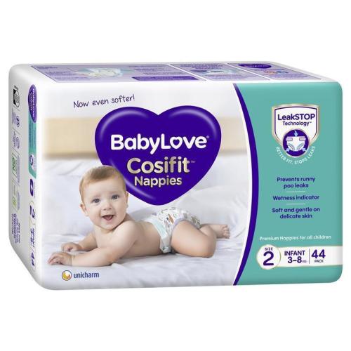 BabyLove Cosifit Infant Nappies Size 2 (3-8kg) 44 Pack