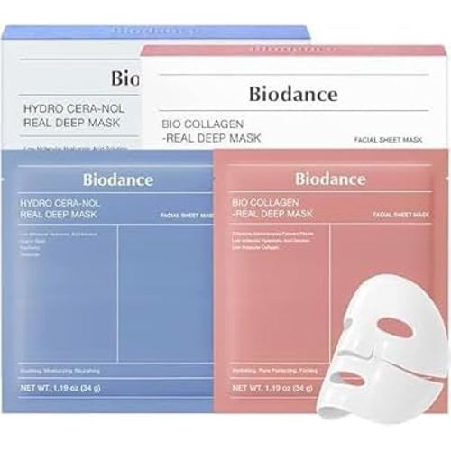 BIODANCE Best Mask Duo: Bio-Collagen & Ceramide Panthenol Real Deep Mask Set, Firming, Hydrating, Face Mask Bundle for Glass Skin, Korean Skincare Set, Christmas Gift Stocking Stuffers for teen girls
