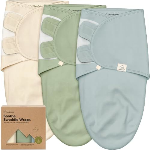 KeaBabies 3-Pack Organic Baby Swaddles for Newborns, Infant (Slate, 0-3M)
