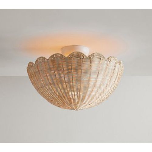 Rattan Bubble Flush Mount