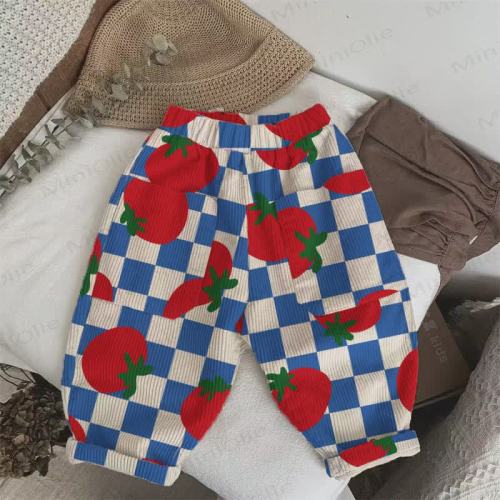 Baby Toddler Checkerboard Tomatoes Corduroy Pants