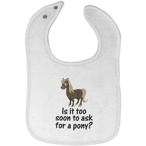 Cute Rascals Toddler & Baby Bibs Burp Cloths Young Horse Too Soon Ask Pony Question Mark Sign