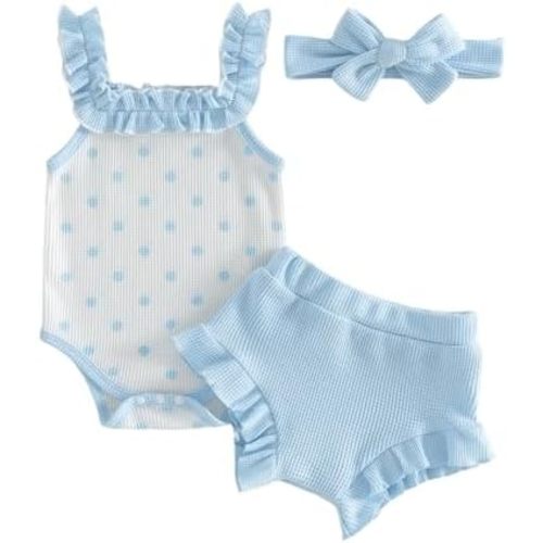 Newborn Baby Girl Clothes Floral Sleeveless Romper Bodysuit + Ruffle Bloomers Shorts Infant Summer Outfits Set