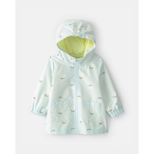 Baby Girl Floral Raincoat - Blue | Carter's