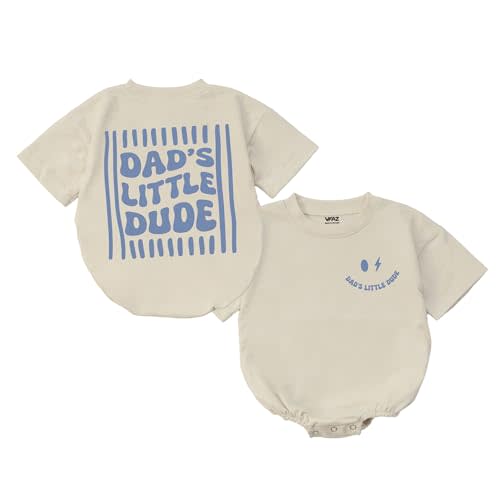 Newborn Baby Boys Summer Clothes Dad's Little Dude Romper Bodysuit Daddys Boy Outfit First Fathers Day Gift