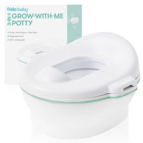 Frida Baby Grow-With-Me Potty for Potty Training - Transforms from Potty to Toilet Topper + Step Stool: Removable Adapter Seat, Rubber Edge