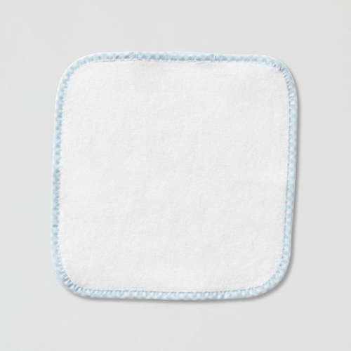 Baby Washcloths | Light Blue Gingham on White