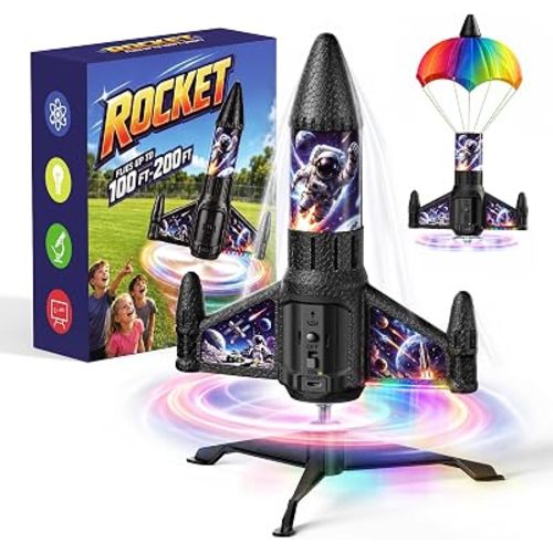 Rocket Launcher for Kids with LED, Rechargeable Rocket Toys for Kids 6-13