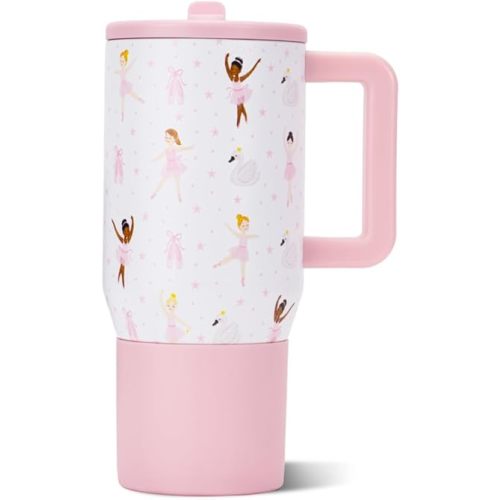 HydroJug Traveler 20oz Kids Insulated Tumbler with Handle, Ballerina
