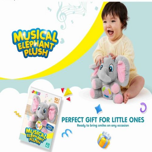 Musical Elephant Plush Baby Toy, Baby Learning Toys Stuffed Animal Music Light, Soft Plush Toys For Infant Babies, Christmas Birthday Gifts 6+ Months