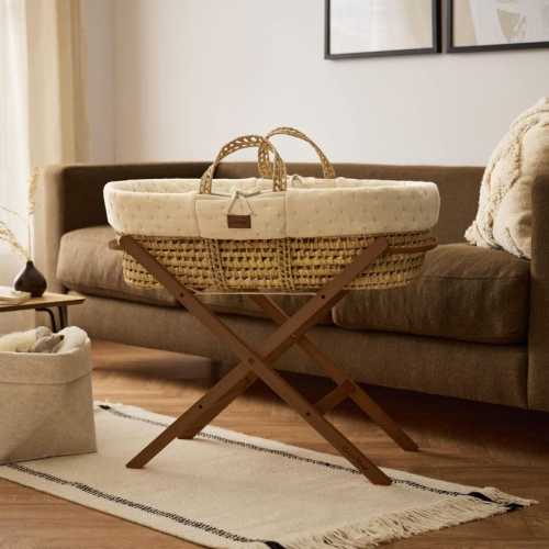 The Little Green Sheep Organic Dimple Quilted Moses Basket
