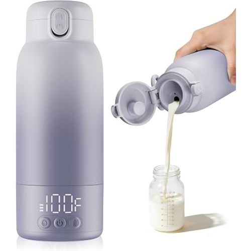 Portable Bottle Warmer for Travel, Baby Milk Warmer with Fast Heating & Long Battery Life, 17 Ounces Large Capacity Bottle Warmer with Long-Lasting Keep Warm Function