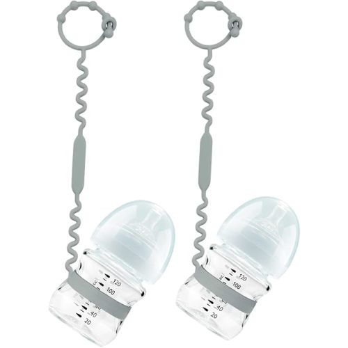 Toy Straps, Silicone Toy Straps for Stroller, Toy Safety Straps for Toy, Sippy Cup Straps, Adjustable Toy Holder for Stroller, High Chair - BPA Free (Gray)