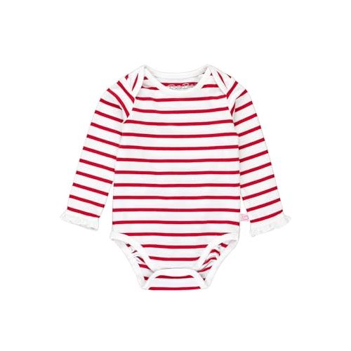 RuffleButts Baby/Toddler Girls Knit Long Sleeve Ruffle Layering Bodysuit with Snaps