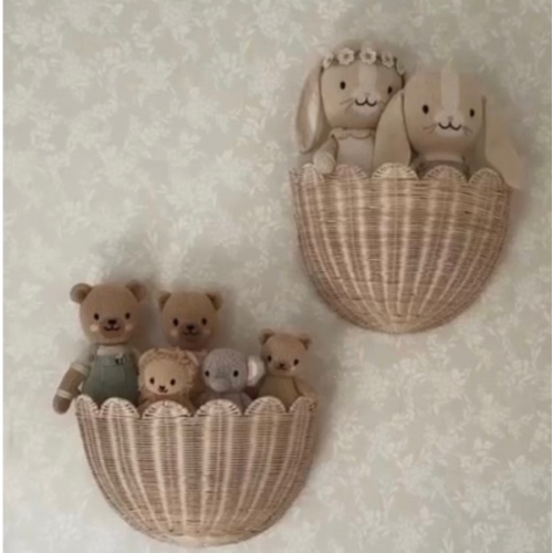 Lola scalloped wall storage basket, Handmade & Natural by BEBE BASK® – BEBE BASK