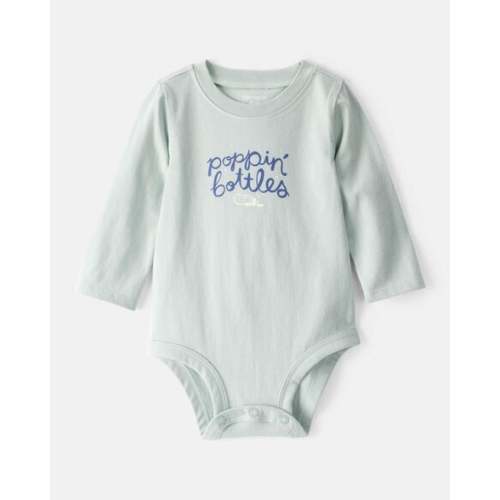 Baby Cotton Long-Sleeve Graphic Bodysuit - Blue - Carter's | Carter's