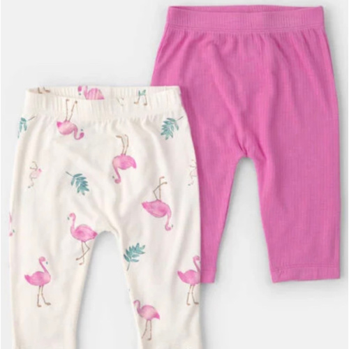 Baby Girl 2-Pack Flamingo PurelySoft Pull-On Pants - Pink/Ivory | Carter's