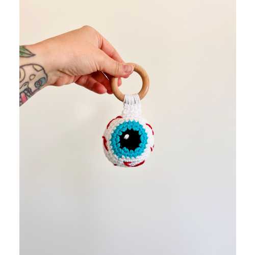 Spooky Stare Rattle • Handmade Kawaii Cotton Baby Toy