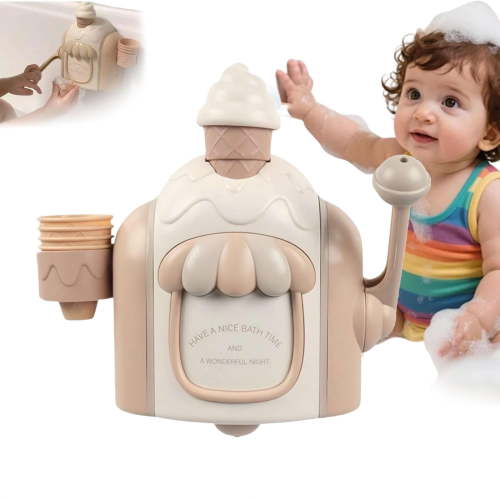 Orangide Ice Cream Bath Toys, Manual Bubble Maker for Children's Bathroom, Kids Bathing Water Toys, Fun Ice Cream Machine for Shower Play for Toddlers