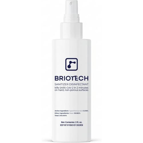 BRIOTECH Sanitizer Disinfectant Hypochlorous Spray, 2 fl oz Travel Size