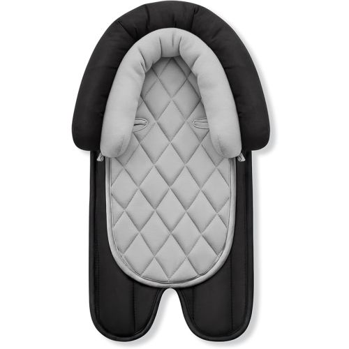 Pro Goleem Car Seat Head Support Infant, Soft Infant Car Seat Insert, 2 in 1 Carseat Head Support for Newborn, Perfect for Car Seat, Stroller, Swing, Bouncer, Gray and Black