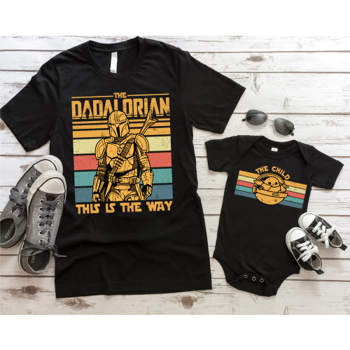 The Dadalorian Shirt, Mandalorian Dad and Baby Matching Tee, Star Wars Daddy and The Child Sweatshirt, Mandalorian and Baby Yoda Shirt