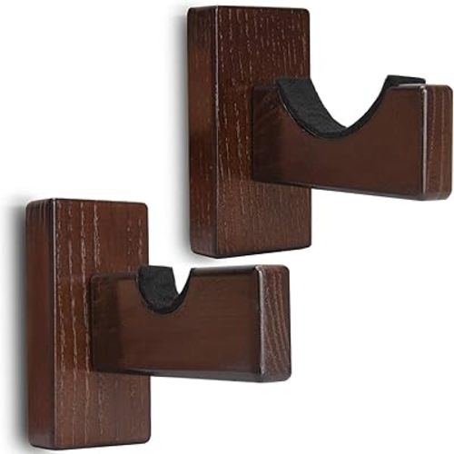 TOBWOLF 2PCS Baseball Bat Display Case, Baseball Bat Hanger Holder, Wall Mount Baseball Bat Horizontal Rack, Baseball Bat Bracket - Brown