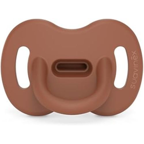 Color Essence SX PRO Silicone Baby Pacifier 1Pk, Made with 100% Soft Silicone, Baby Essentials Perfect for Breastfeeding Babies, Designed in Spain, 6-18 Mths, Sunset Orange