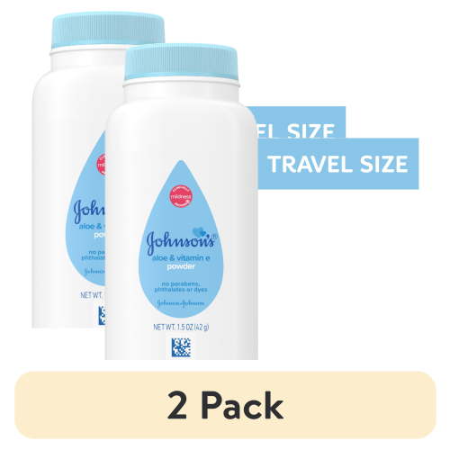 (2 pack) Johnson's Naturally Derived Cornstarch Powder for Baby & Toddler with Aloe & Vitamin E, 1.5 oz