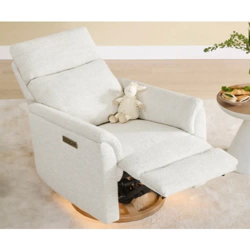 Lulla Power Swivel Nursery Glider Recliner with Power Headrest and Nightlight