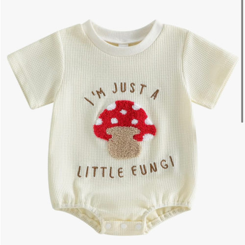 Amazon.com: Licupiee Newborn Girl Boy Mushroom Romper Shirts Infant Baby Summer Clothes Letter Embroidery Short Sleeve Bodysuit Tops