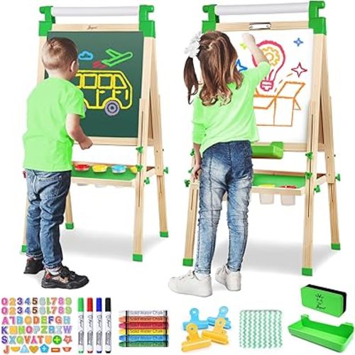 Joyooss Art Easel for Kids Easels for Toddler with Paper roll Green