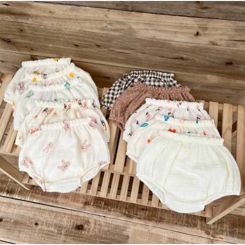 Organic Muslin Baby Bloomers: Summer Diaper Cover Shorts