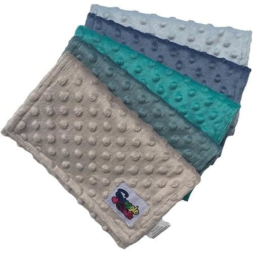 Baby Boys 5 Pack Minky Dot Burp Cloths - Shades Blue