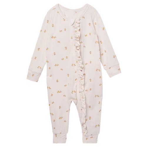 Modern Moments by Gerber Baby Neutral Super Soft Viscose Ruffled Coverall, Sizes Newborn - 12 Months