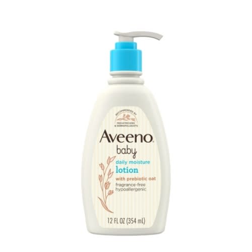Aveeno Baby Daily Moisture Body Lotion for Baby and Toddler with Prebiotic Oatmeal, 12 fl oz