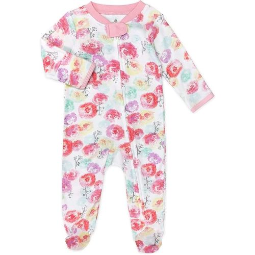 HonestBaby Sleep & Play Footed One-Piece Pajama Sleeper 100% Organic Cotton, Baby Girls