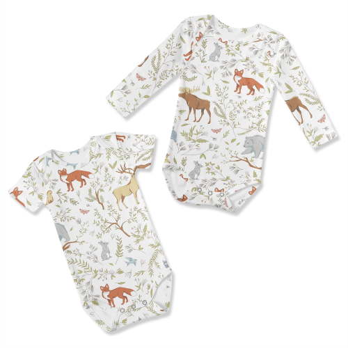 Sweet Jojo Designs Woodland Toile Multicolor 0-6M Baby Clothes Bodysuits