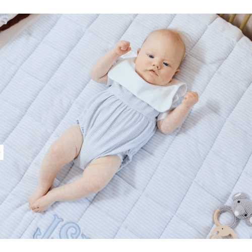 Blue Striped Tummy Time Mat