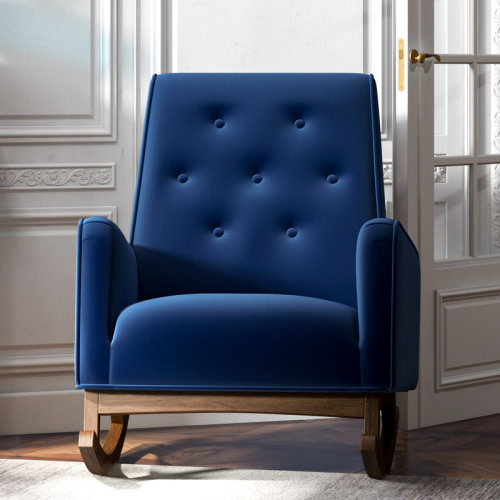 Hashtag Home Achna Mid Century Modern Velvet Rocker Livingroom and Bedroom Rocking Chair & Reviews | Wayfair