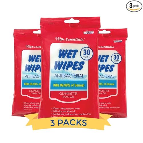 WipeEssentials Hand Sanitizer Hand Wipes for Adults and Kids - 90 wipes - 3 Packs of 30ct Hand Sanitizing Wipes, Travel Essentials