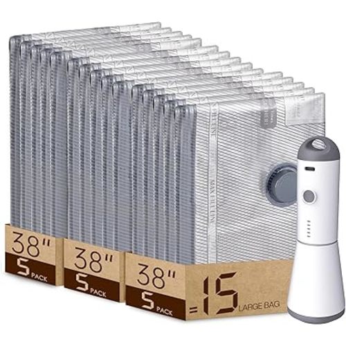 Rechargeable Pump Vacuum for Clothing Organization