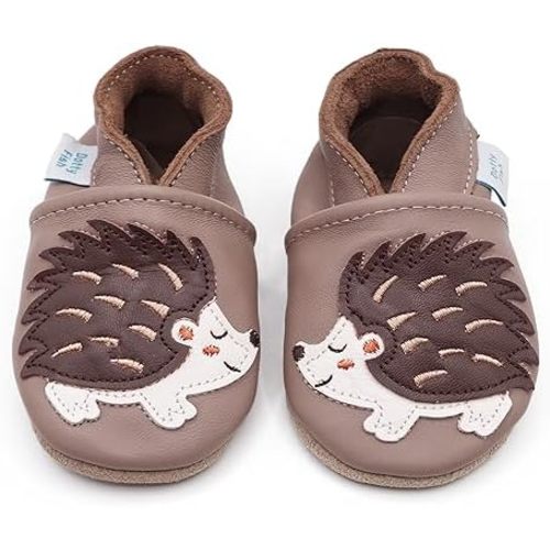 Dotty Fish Soft Sole Leather Baby & Toddler Shoes – Barefoot Feel Crib Shoes for Boys & Girls, Lightweight, Flexible, Non-Slip, Elasticated Ankles, Podiatry Approved, British Brand, 0–5 Years
