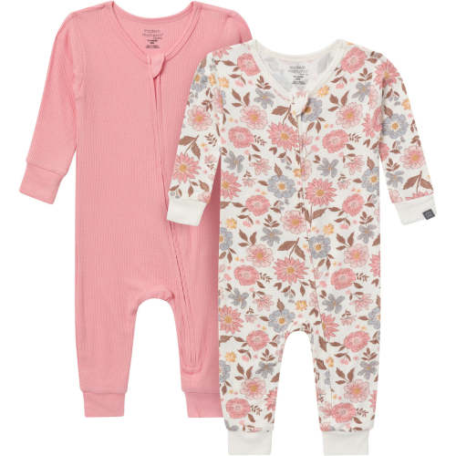2-Pack Baby Girls Peach and Off-White Snug Fitting Footless Pajamas – Gerber Childrenswear