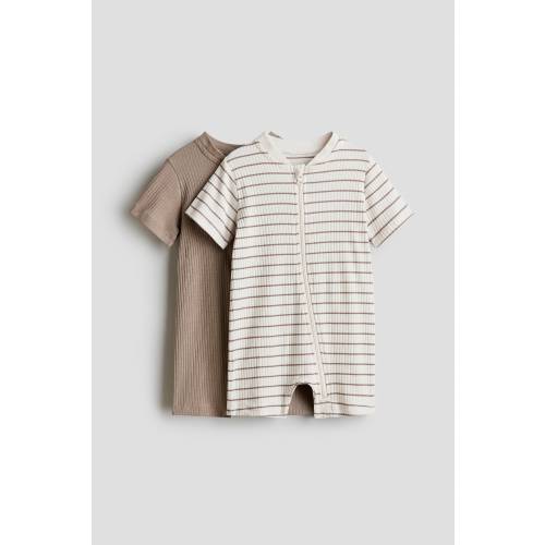 2-PACK SHORT COTTON PAJAMA JUMPSUITS