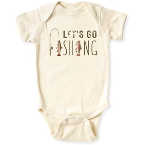 Let's Go Fishing Baby Bodysuit Fishing Tshirt for Kids Toddler Tee Cute Baby Gift for Baby Clothes Fishing Outfit