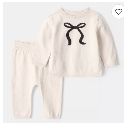 Baby Girl Carter's Bow Cotton Long Sleeve Tee & Pant Set