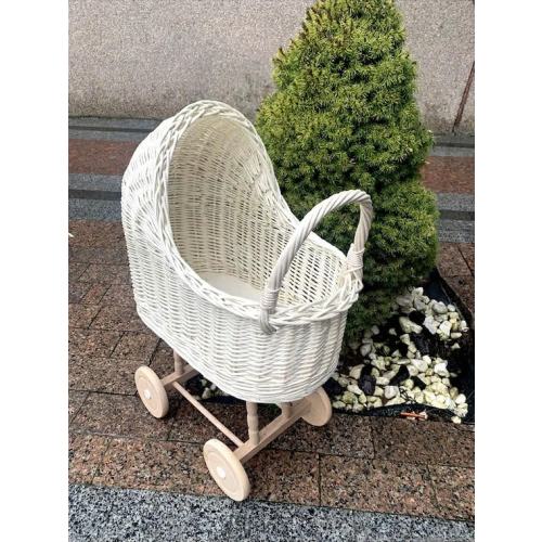 Handmade White Wicker Doll Stroller Natural Wicker Baby Carriage Ecofriendly Toy Storage Baby Girl Shower Gift Flower Girl Wagon Doll Pram - Etsy